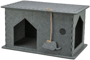 Lene, legowisko zamknięte, dla kota, filc, szare, 40 x 50 x 40 cm