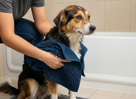 ZOLUX Dywan ręcznik dla psa z rękawicą mikrofibra do suszenia 120x80 nieb