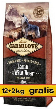 Carnilove Dog Lamb & Wild Boar Adult - jagnię i dzik 14kg (12+2kg gratis)