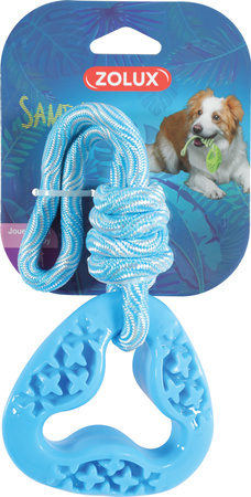Zolux Zabawka dla psa trójkątna ze sznurem TPR SAMBA 26 cm kol. niebieski