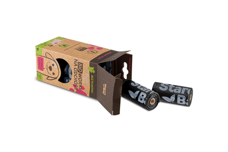 STARCHBAG Kompostowalne BIOworki na odchody 8 rolek x 15szt, kol. czarny