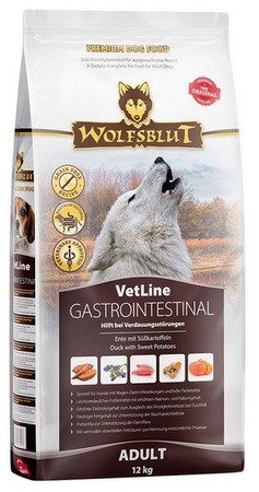 Wolfsblut Dog VetLine Gastrointestinal - kaczka i bataty 12kg