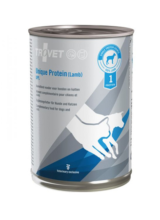 Trovet Unique Protein UPL Jagnięcina dla psa i kota puszka 400g