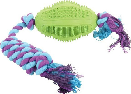 ZOLUX Zabawka dla psa piłka kauczukowa do rugby ze sznurem 11 cm