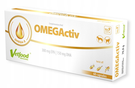 Vetfood OMEGActiv 60 kapsułek dla psa i kota kwasy Omega-3