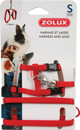 ZOLUX Szelki i smycz dla szczura S kol. czerwony