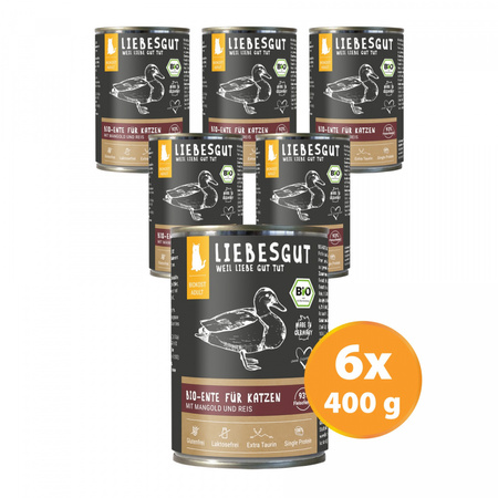 LIEBESGUT BIO ENTE - kaczka z botwinką ekologiczna mokra karma dla kota 400g