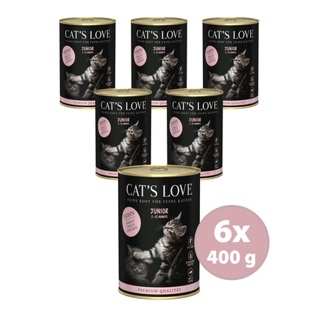 CAT'S LOVE Junior Huhn - kurczak z algami i olejem z krokosza 400g