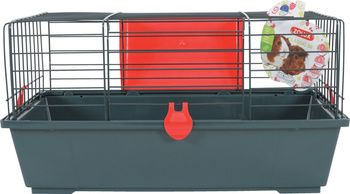 ZOLUX Klatka dla gryzoni i małych ssaków CLASSIC 58 cm szara/czerwona