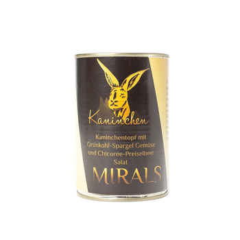 MIRALS Kaninchen - Królik z jarmużem i szparagami oraz sałatką z cykorii i borówki brusznicy 370g