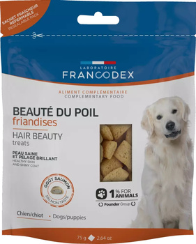 Francodex Przysmak dla psa - piękna sierść smak łososia 75 g