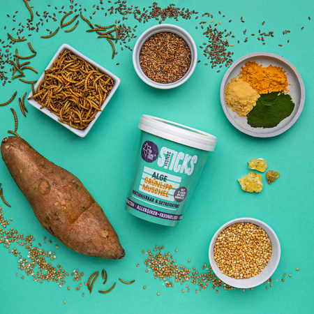 TENETRIO HUNDESTICKS-patyczki do żucia z owadami, algami i omułkami (330g)