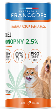 FRANCODEX PL Olej konopny CBD dla psów i kotów bez THC 2,5% 10 ml