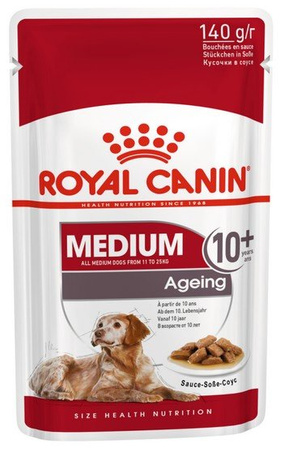 Royal Canin Medium Ageing 10+ karma mokra w sosie dla psów dojrzałych po 10 roku życia, ras średnich saszetka 140g