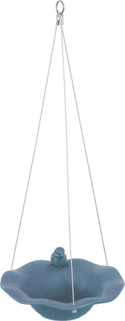 Zolux Poidło/basen ceramiczny z figurką do ogrodu dla ptaków szaroniebieski