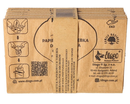 Dingo Papierowe torebki na odchody 10szt