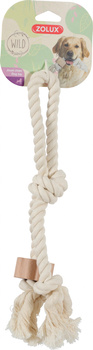 Zolux Zabawka sznurowa dla psa z uchwytem i drewnianym krążkiem WILD 33 cm