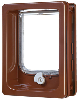 Zolux Drzwiczki dla kota z tunelem do drzwi drewnianych brązowe