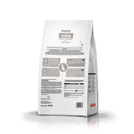 Karma sucha dla psa PUPIL Premium M&L bogata w jagnięcinę i ryż 12 kg