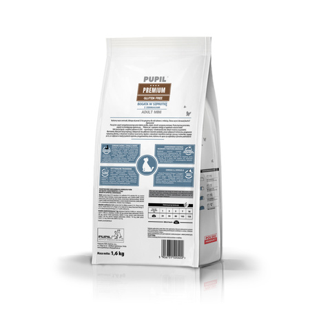 Karma sucha dla psa PUPIL Premium MINI bogata w szprotkę z ziemniakami 1,6 kg
