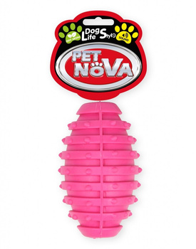PET NOVA TPR RUGBYBALL PINK 10cm     /10