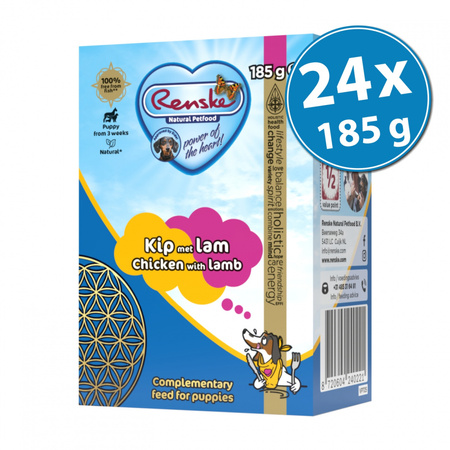 Renske Fresh chicken with lamb - świeży kurczak z jagnięciną dla szczeniąt 185g