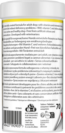 8in1 Vitality Multiwitaminy dla dorosłych psów 70tb