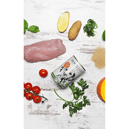 DOG'S LOVE BIO PUTE - ekologiczny indyk z amarantusem, dynią i pietruszką (800g)