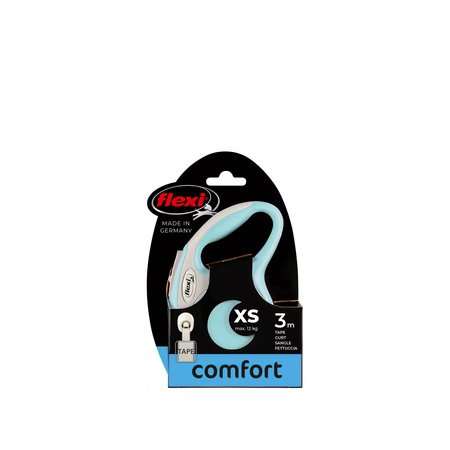 FLEXI Smycz automatyczna dla psa New Comfort XS taśma 3 m kol. błekit