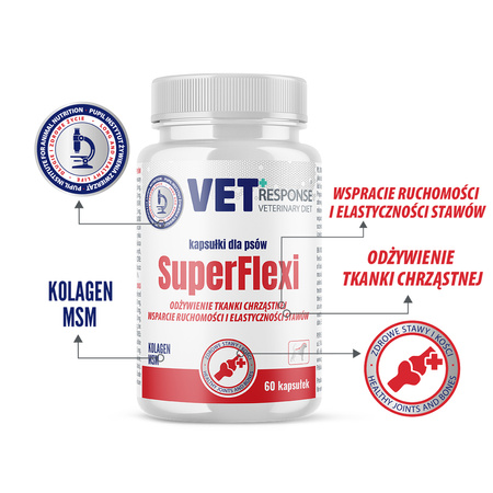 VET RESPONSE SuperFlexi na stawy i kości 120 ml - 60 kapsułek