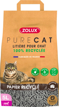 Zolux Żwirek dla kota granulat z papieru z recyklingu PURECAT 5 l