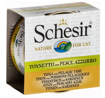 SCHESIR KOT pusz.70g TUŃCZYK SARDYNKA W   BULIONIE    /14/56