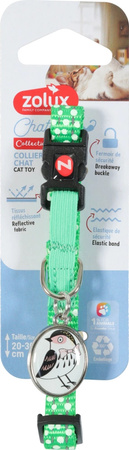 ZOLUX Obroża dla kota z zawieszką w kształcie ptaka CHATOUILLE zielona