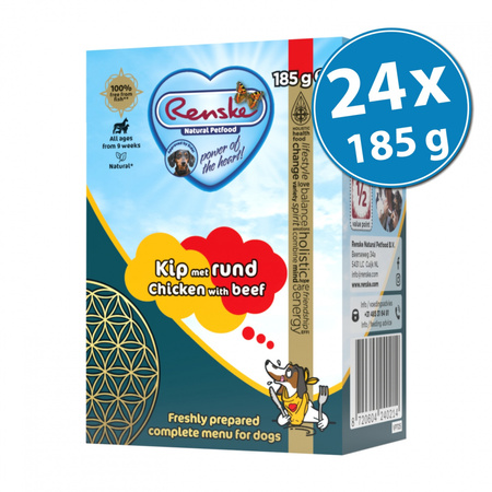Renske Fresh chicken with beef - świeży kurczak z wołowiną dla psów 185g