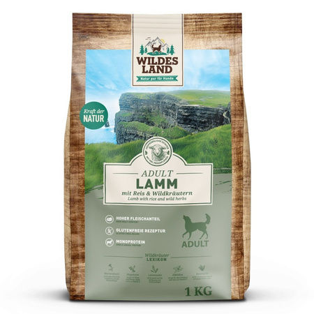 WILDES LAND DOG Lamm - jagnięcina z ryżem i ziołami (1kg)