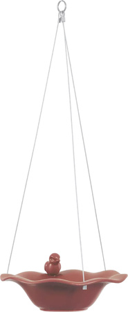 Zolux Poidło/basen ceramiczny z figurką do ogrodu dla ptaków kol. ceglasty