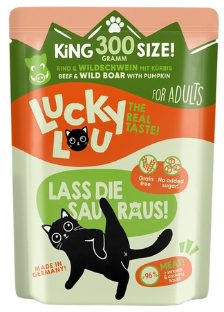 Lucky Lou Lifestage Adult Wołowina i dzik saszetka 300g