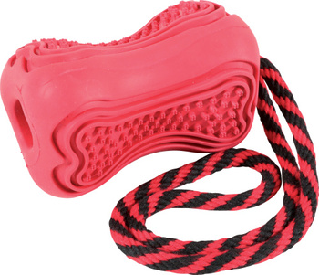 Zolux Zabawka kauczukowa dla psa wytrzymała ze sznurem TITAN roz.M czerw