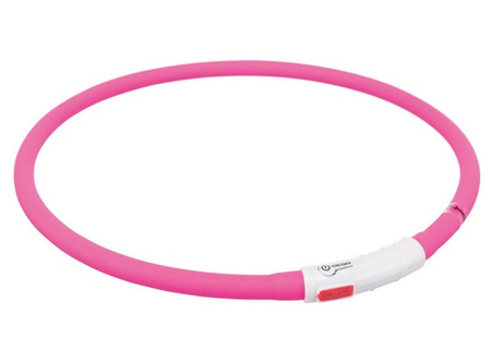 Trixie Opaska LED USB silikonowa XS-XL 70/1cm różowa