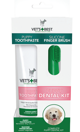 VET'S BEST DENTAL ŻEL + SZCZOTECZKA ZESTAW PUPPY