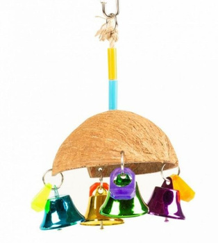 DUVO+ ZABAWKA DLA PTAKÓW KOKOS+DZWONKI 13x13x19cm     11150