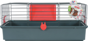 ZOLUX Klatka dla gryzoni i małych ssaków CLASSIC 80 cm szara/czerwona