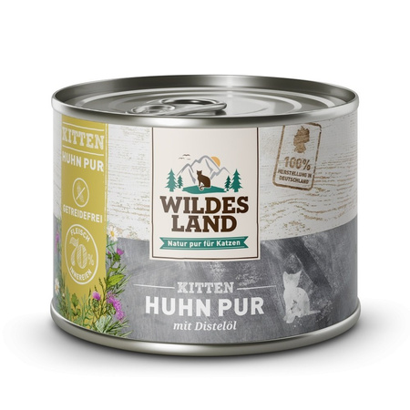 WILDES LAND CAT Pur Huhn - kurczak z olejem z krokosza dla kociąt (200g)
