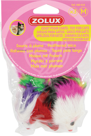 ZOLUX Zabawka dla kota 3 myszki z piórami