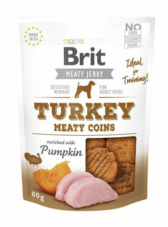 BRIT PIES 200g SNACK JERKY TURKEY COINS /8