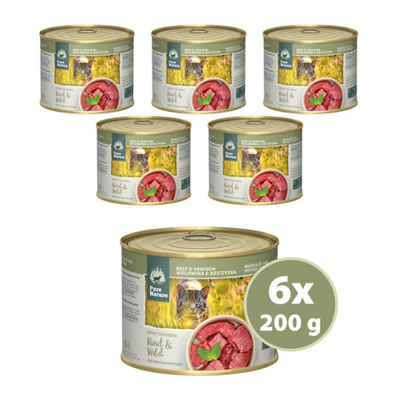 PURE NATURE CAT Rind Wild - wołowina z dziczyzną i kocimiętką dla dorosłych kotów 200g