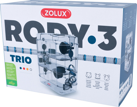 ZOLUX Klatka dla chomika, myszki RODY 3 TRIO kol. niebieski