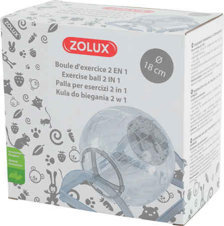 Zolux Kula do biegania dla chomika i myszki 2w1 18 cm kol. szary