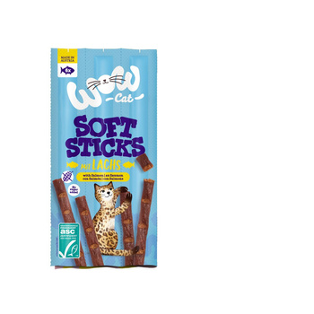 WOW CAT Soft Sticks Lachs - miękkie przysmaki z łososiem dla kota  (6x5g)