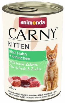 Animonda Carny Kitten Wołowina, Kurczak + Królik puszka 400g